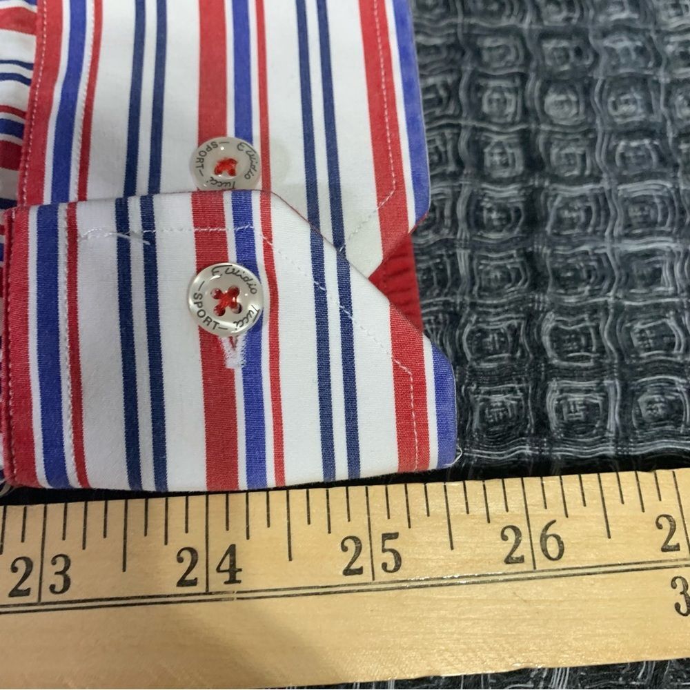 Emidio Tucci Sport Striped Casual Button Down Shirt M #609 - Picture 9 of 11